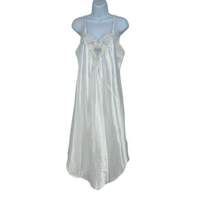 Vintage Satin Lace Slip‎ Dress White Bridal Lingerie 90s Y2K Fairycore M Sexy